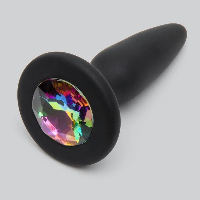 Silikonový mini anální kolík Glams s duhovým krystalem